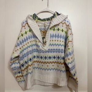 Easel boutique NWT knit hooded sweater Size L
